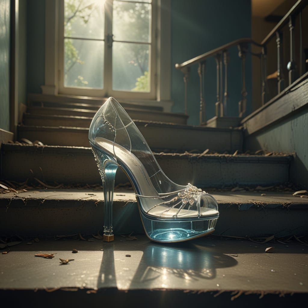 Ethereal Glass Heel Ascends in Cinematic Glory
