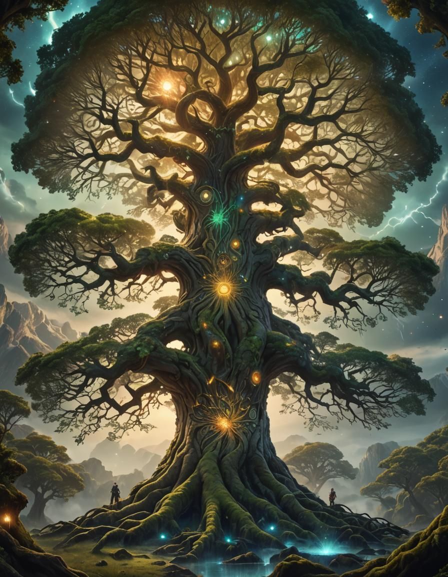 Luminous Yggdrasil: Norse Mythology's Tree of Life