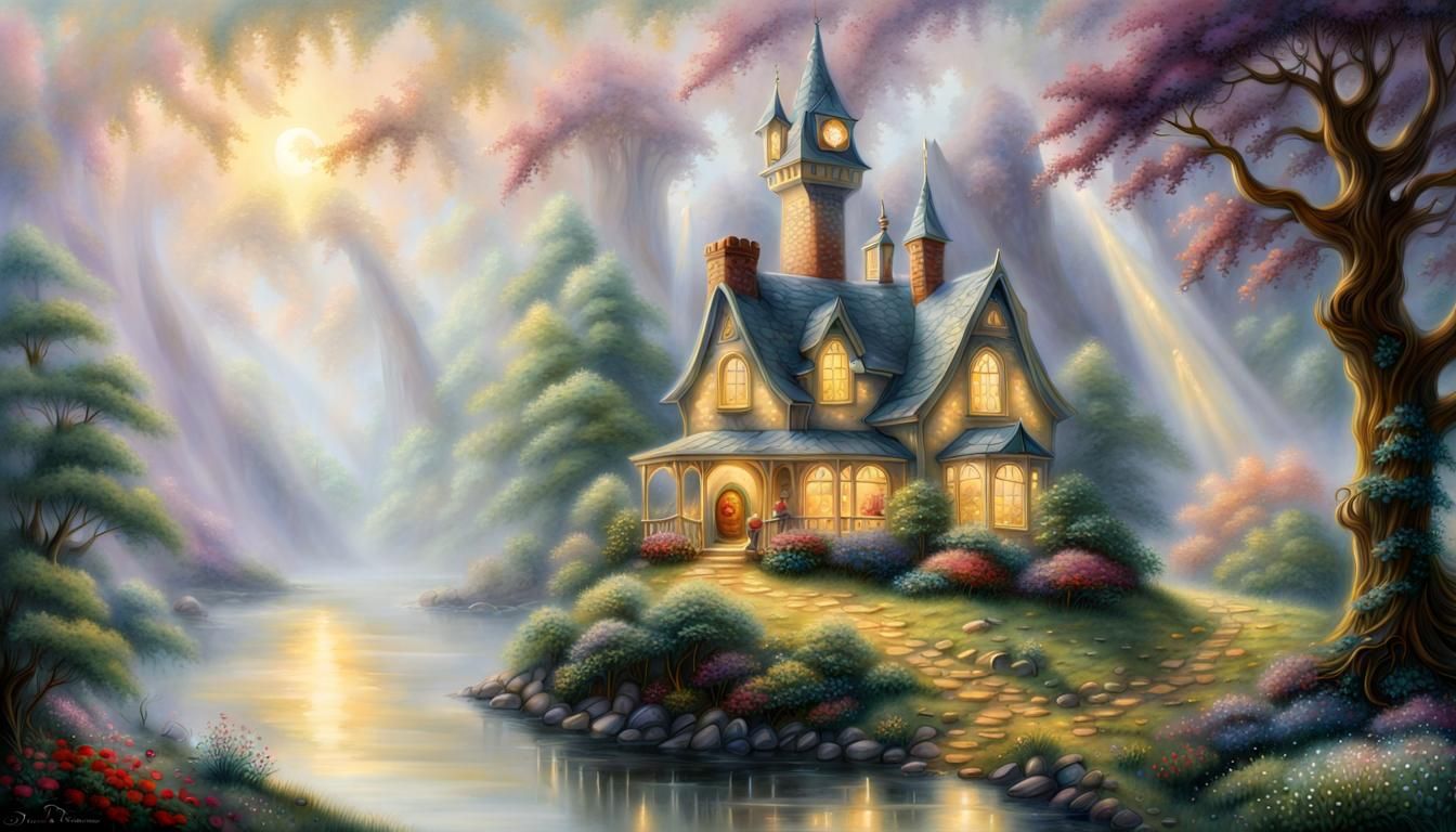 Ethereal Fantasy Scene with Hyperdetailed Mist