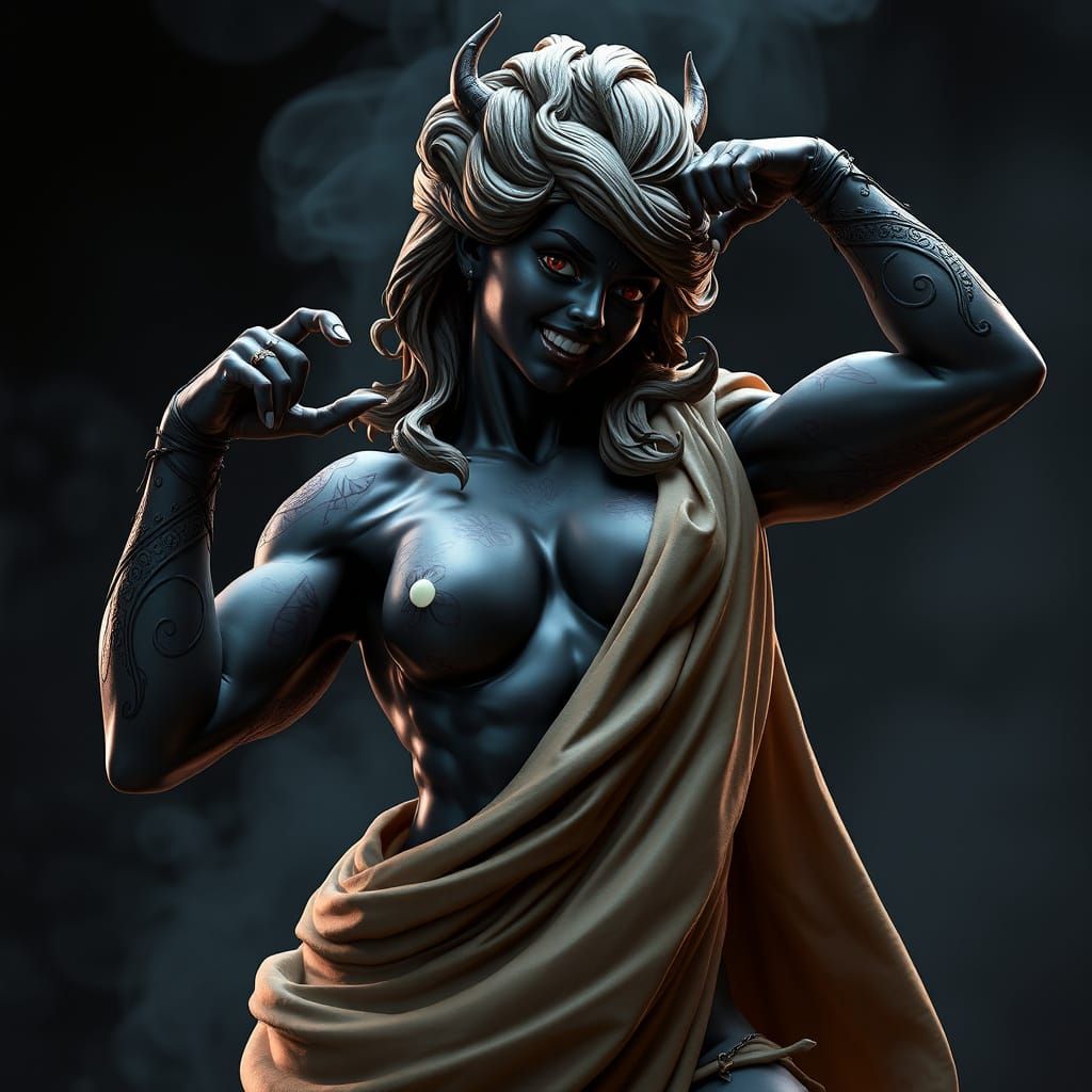 Chocolate Statue in Dragon Pose, Hyperrealistic Concept Art