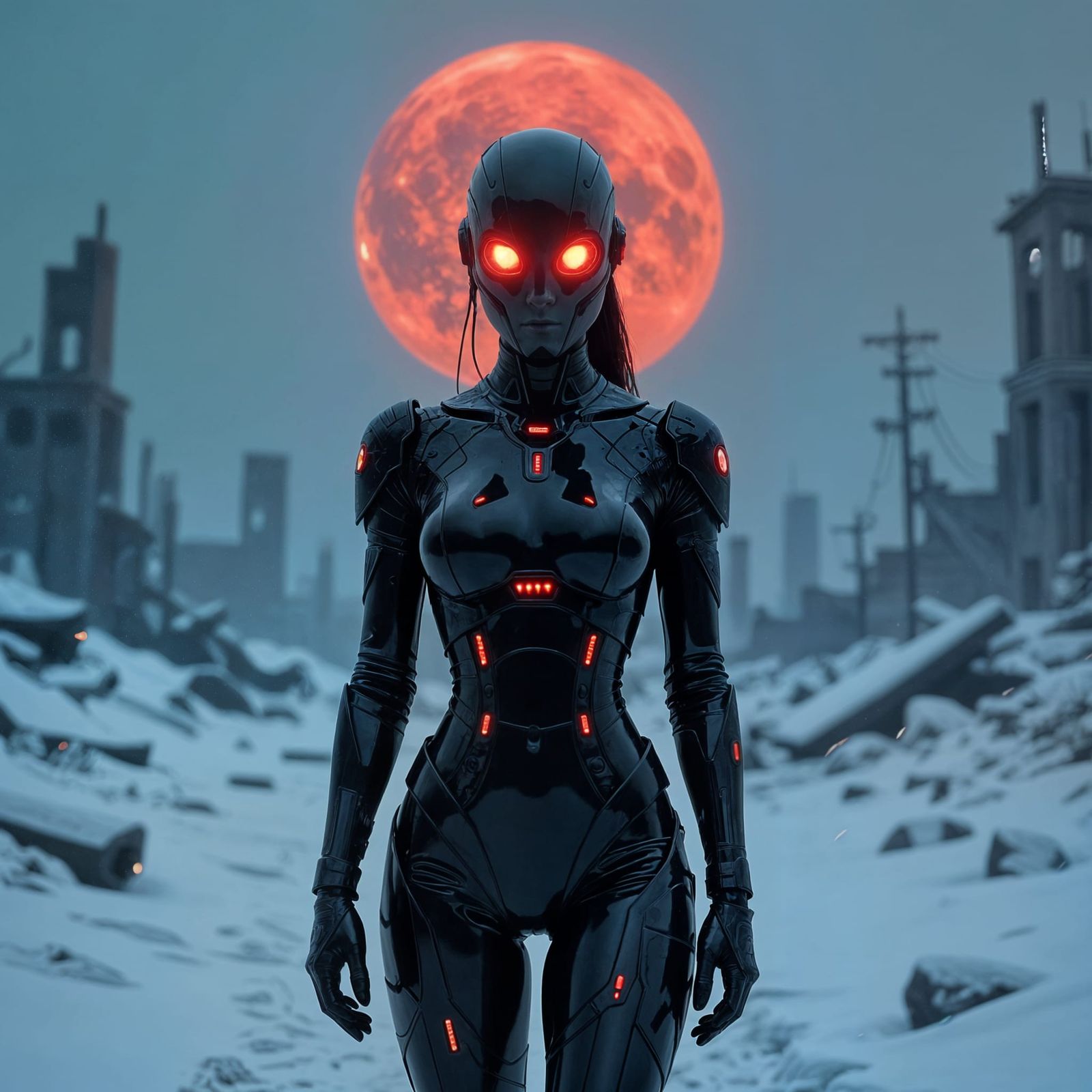 Cyborg in Desolate Wasteland: Surreal Gritty Realism