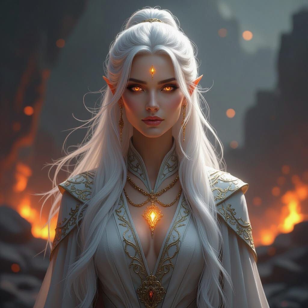 Omnipotent Being on a Throne Amidst Ruins