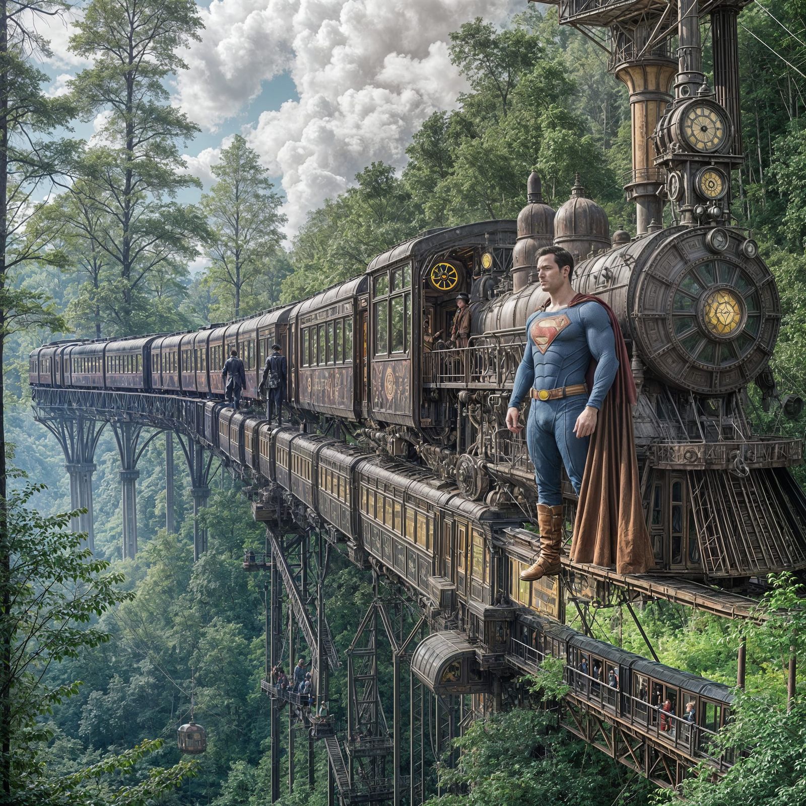Victorian-Style Locomotive Chugs Through Enchanted Forest