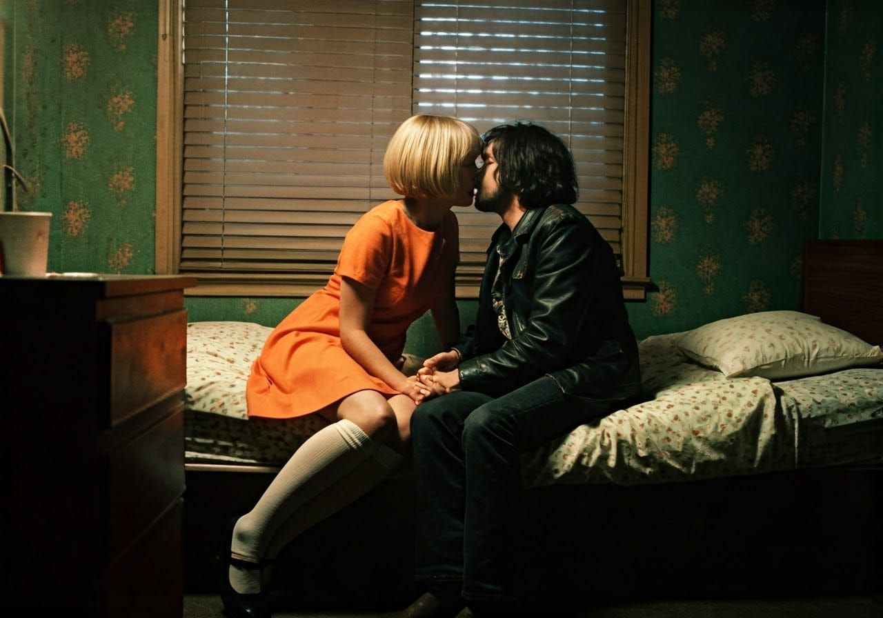 Vivid 1970s Motel Room Intimacy in 16mm Film Grain