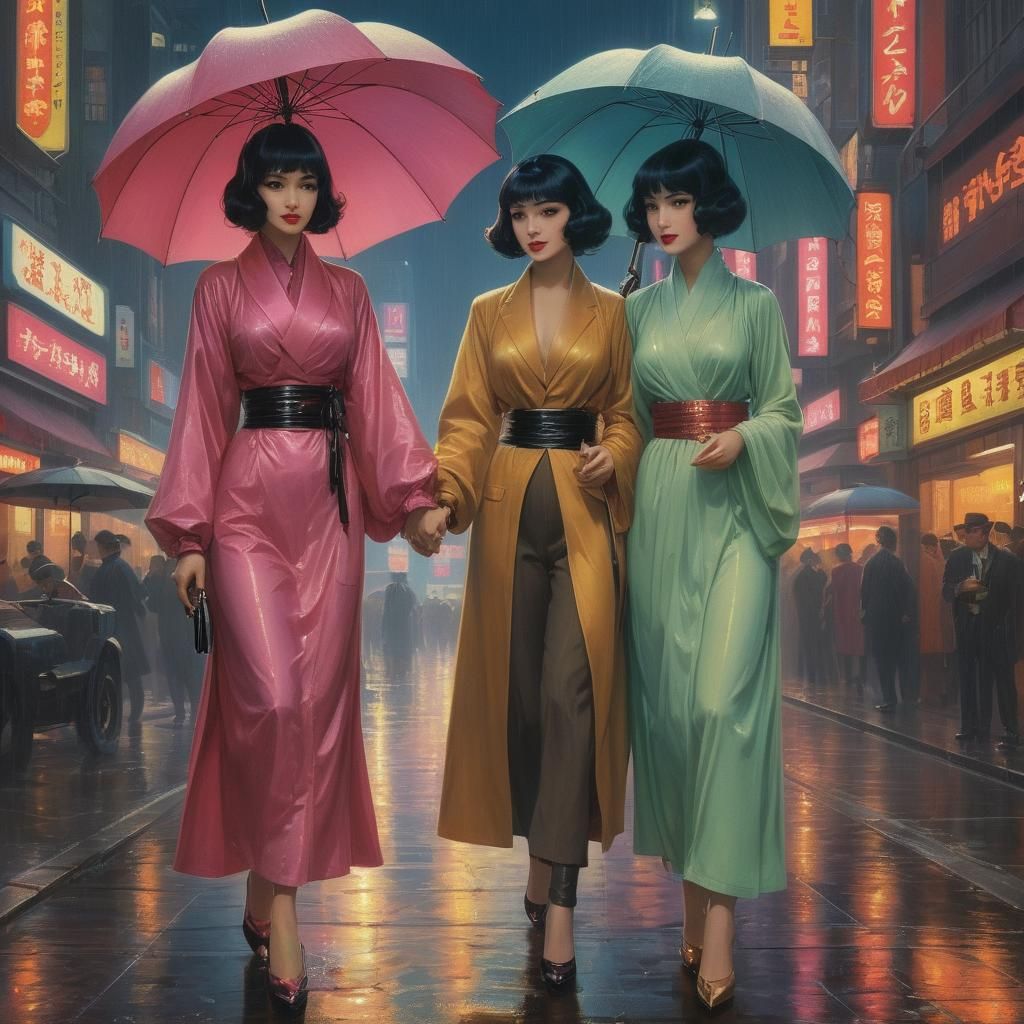 art by Abdur-Rahman Chughtai, Edmund Dulac, Delphin Enjolras, Dante Gabriel Rossetti, futuristic lesbian pulp fiction, t...