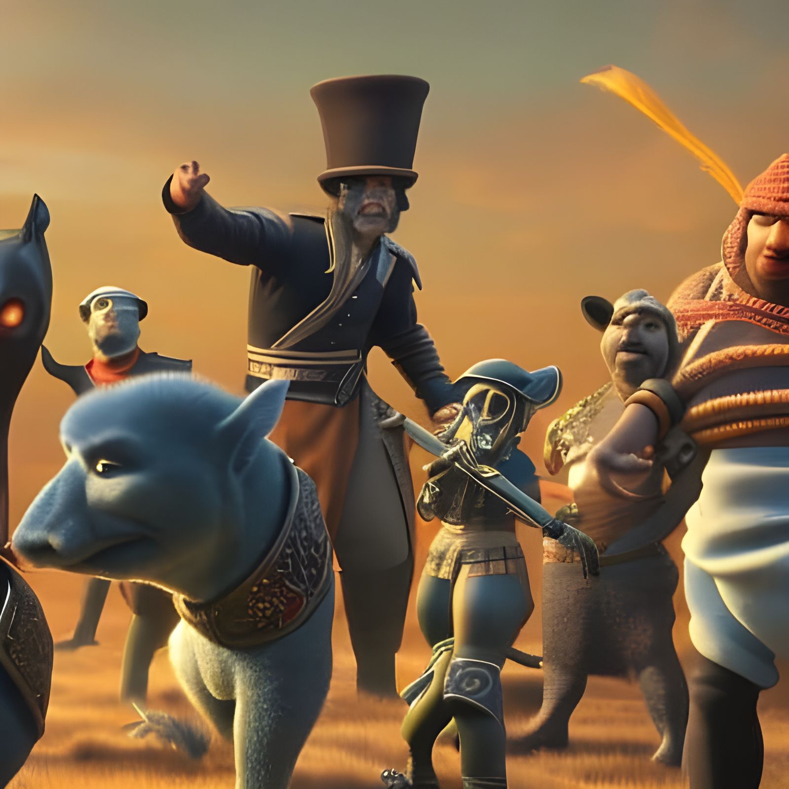 Cartoon Band in Dreamy 3D Render Style