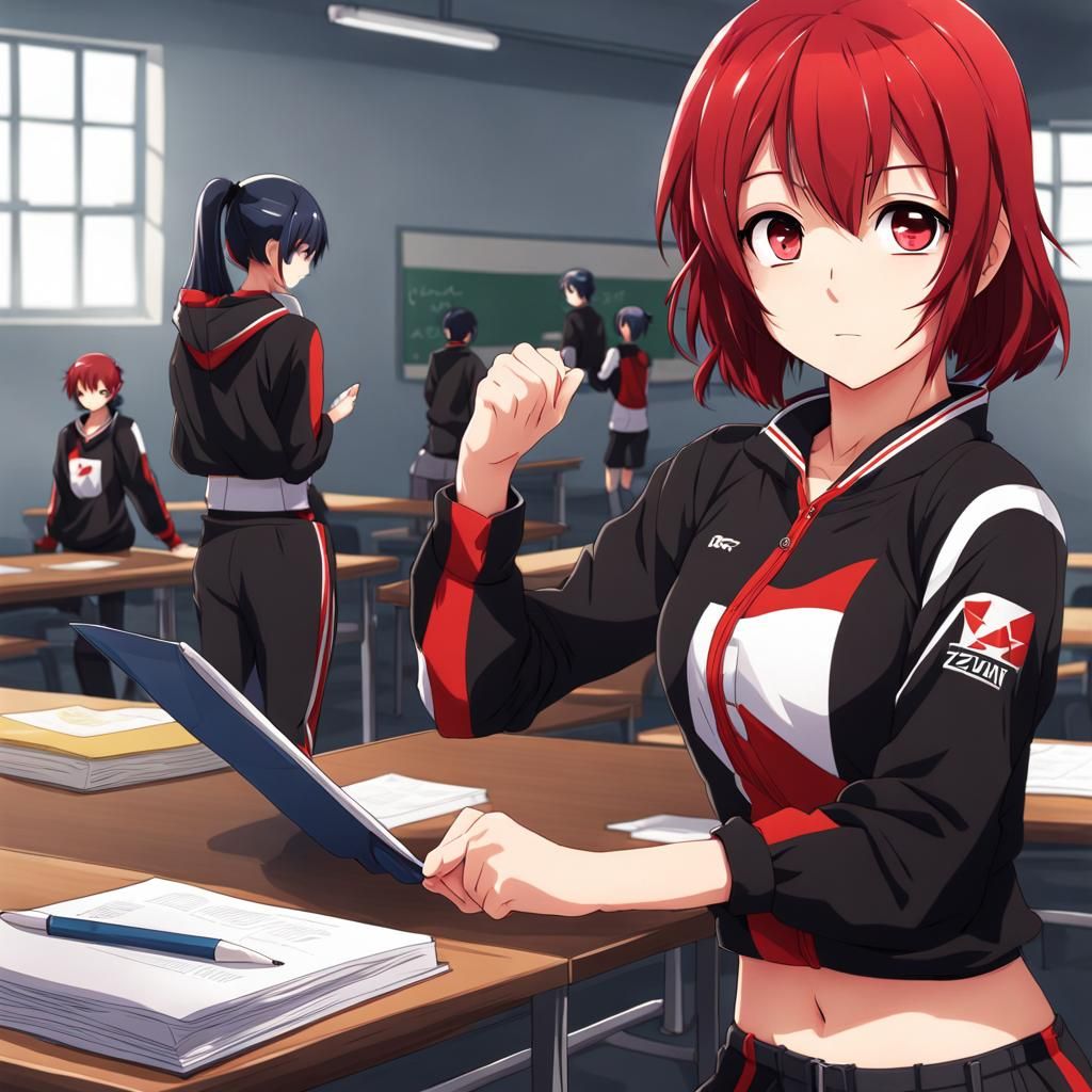 Anime Schoolgirl in Sport Outfit