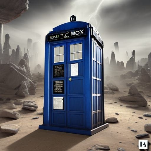 TARDIS Time Machine Flying Through Space