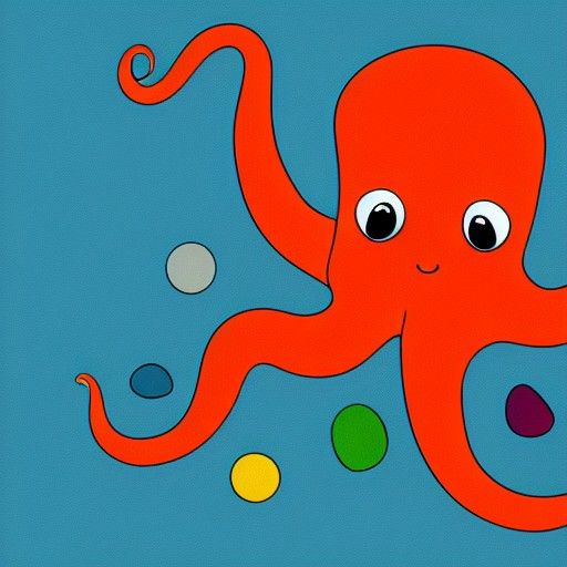 Psychedelic Octopus in Minimalist Style