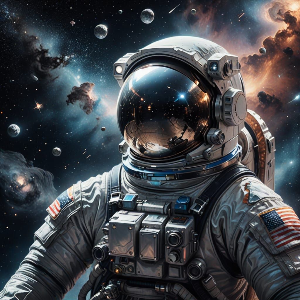 Ethereal Astronaut in Celestial Realism