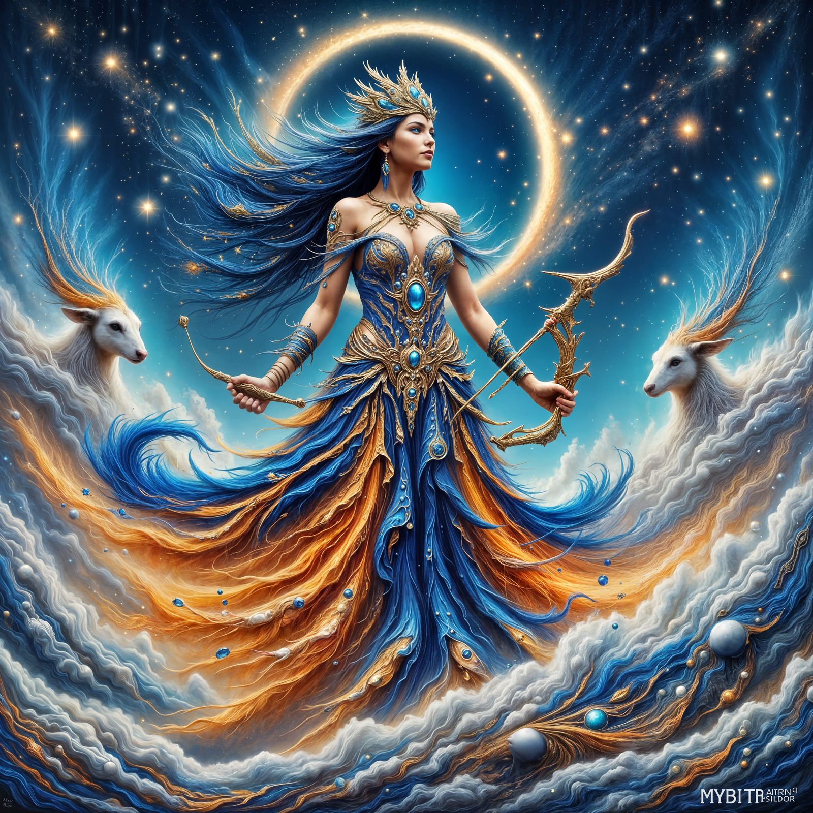Sagittarius Goddess in Fantasy Art Style