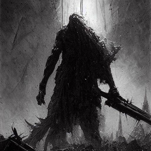 Epic Soldier vs Monsters in Ruined City