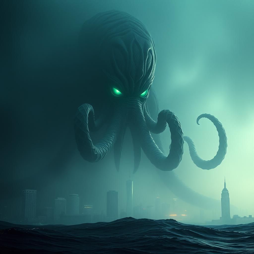 Cthulhu Emerges: Cinematic Film Still