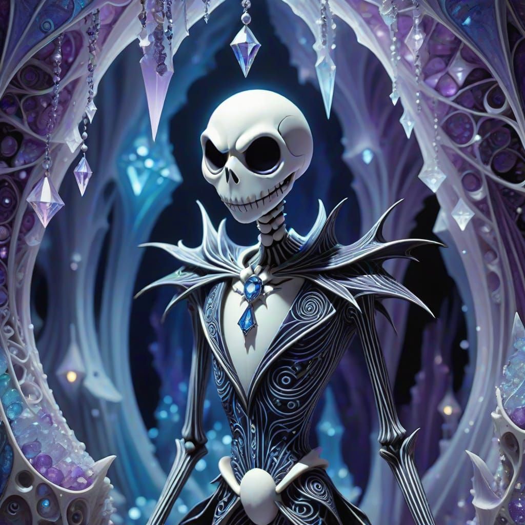 Jack Skellington in Crystal Cave, Michael Parkes Style