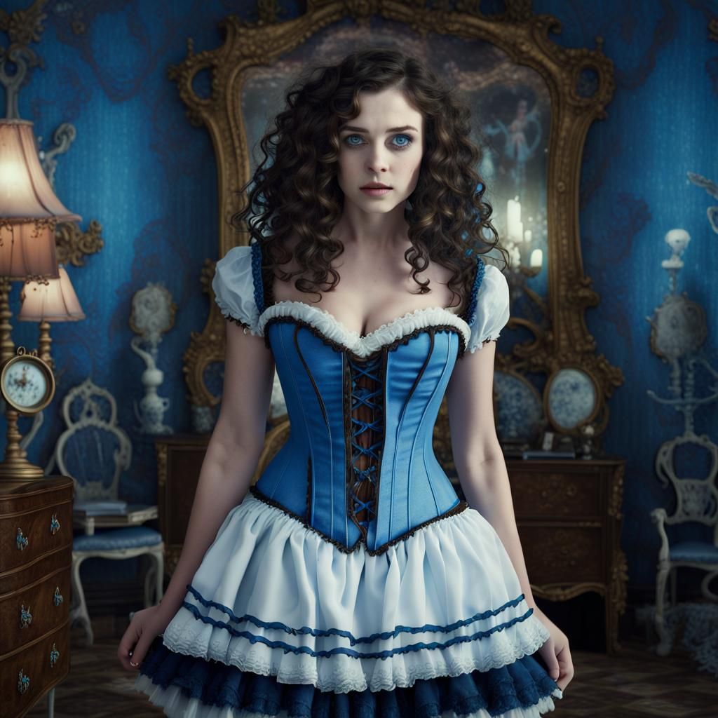 Alice in Wonderland with Haunted Look, Digital Painting