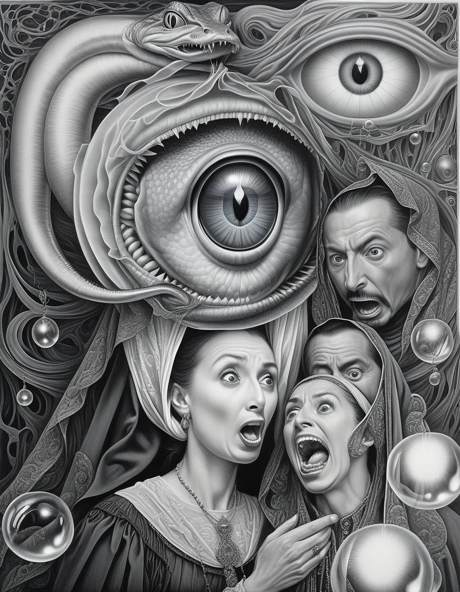 Surreal Pencil Drawing with Intricate Textures