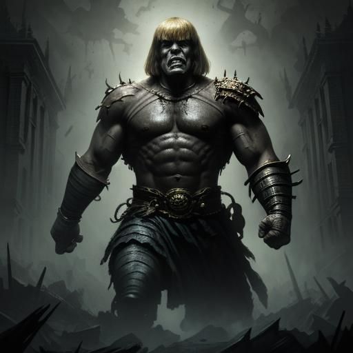 He-Man in Dark Fantasy Horror Style