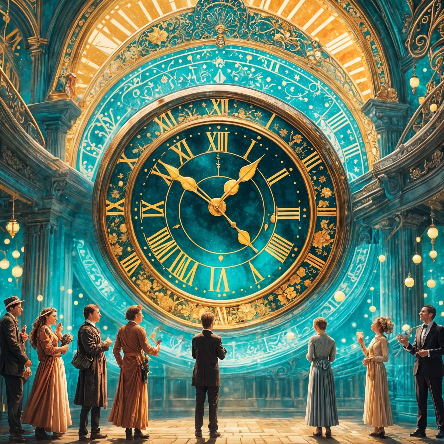 Midnight Reflections in a Vibrant, Festive Crowd