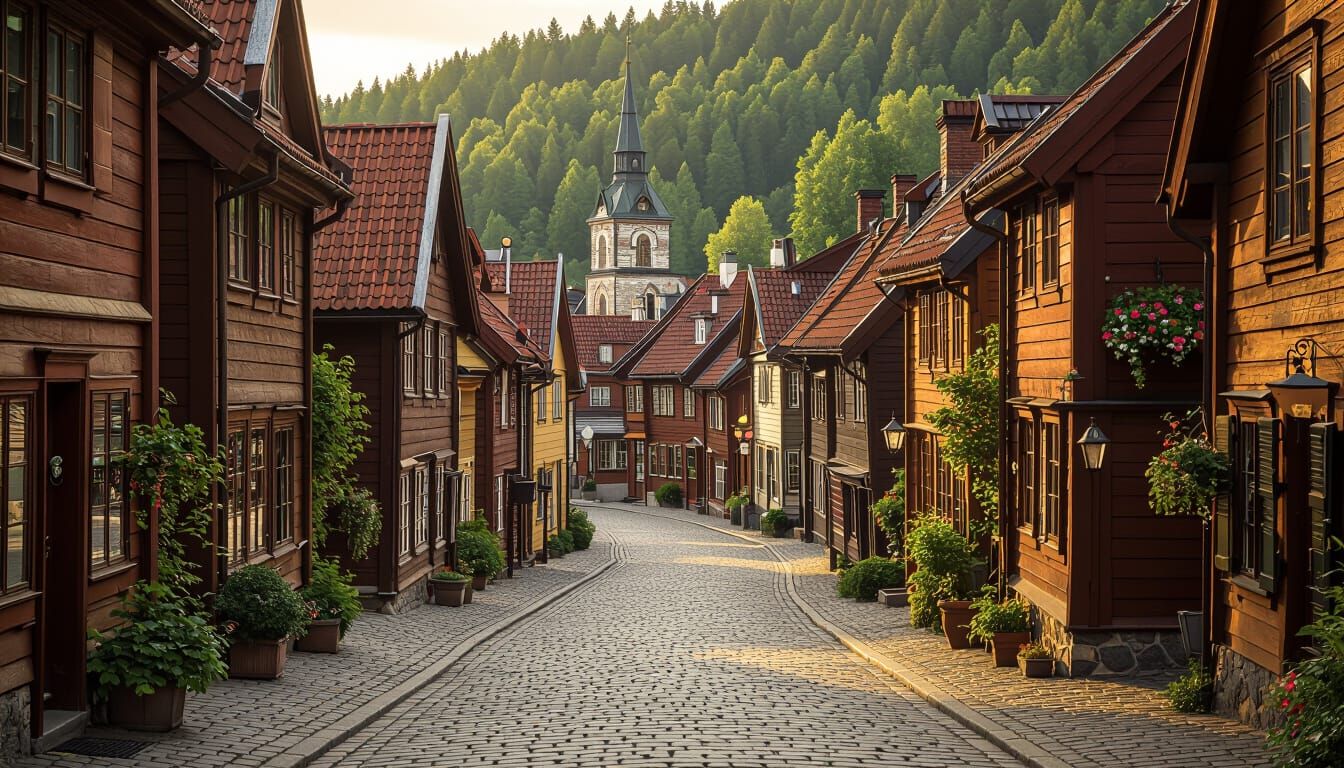 Charming Historic Sweden Town in Romantic Style