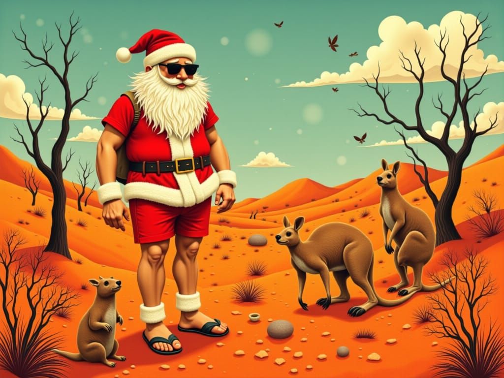 Santa's Smashed Sleigh in the Australian Outback