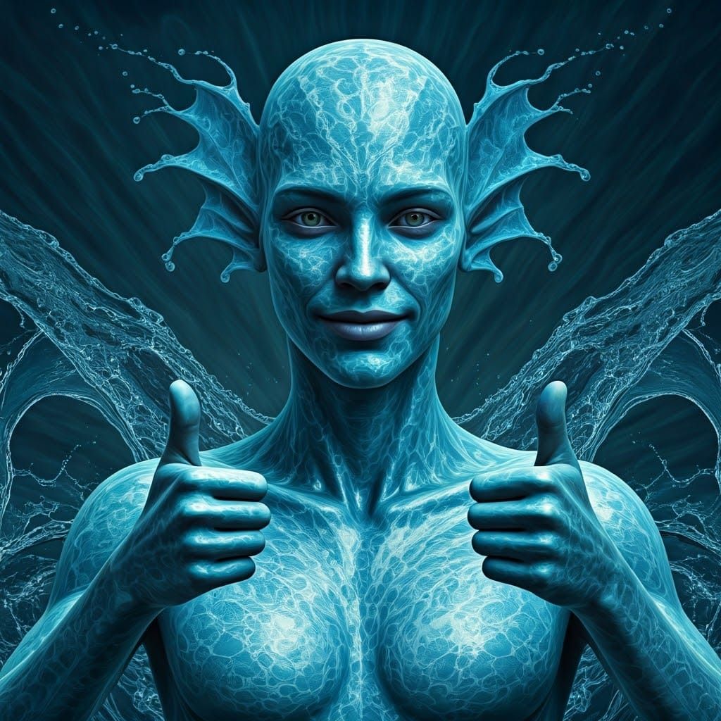 Water Elemental in Exquisite Cyberpunk Detail