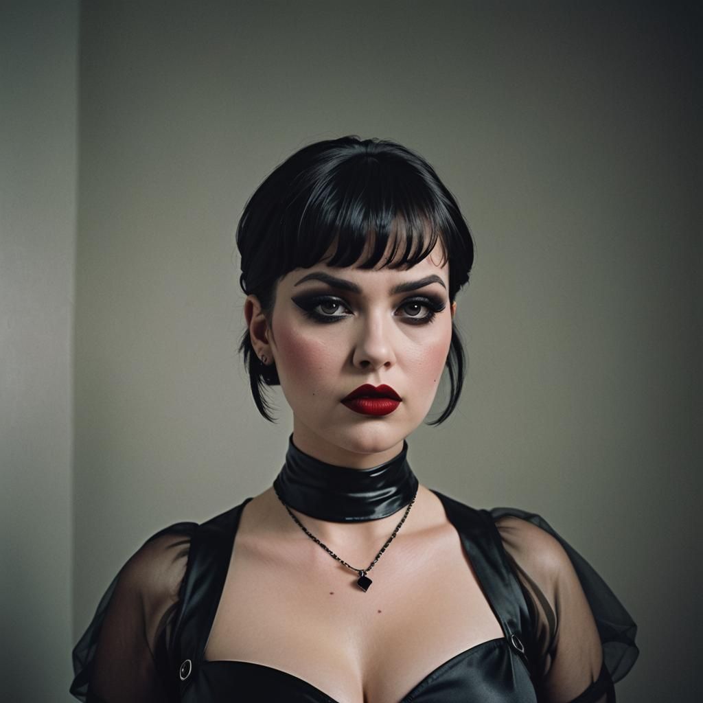 Gothic Beauty with Dark Accents, Cinematic Style