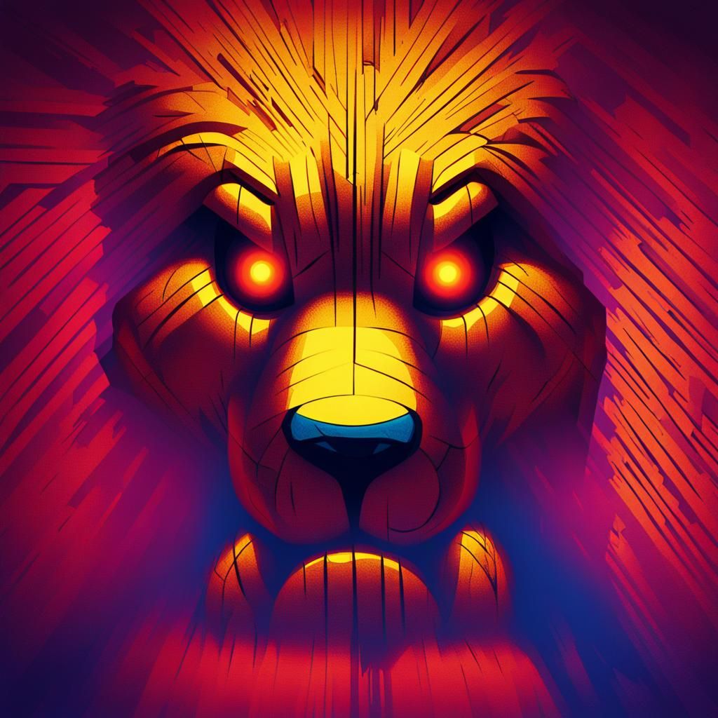 Vibrant Pop Art Freddy Fazbear by Bauhaus-Inspired Neon Ligh...