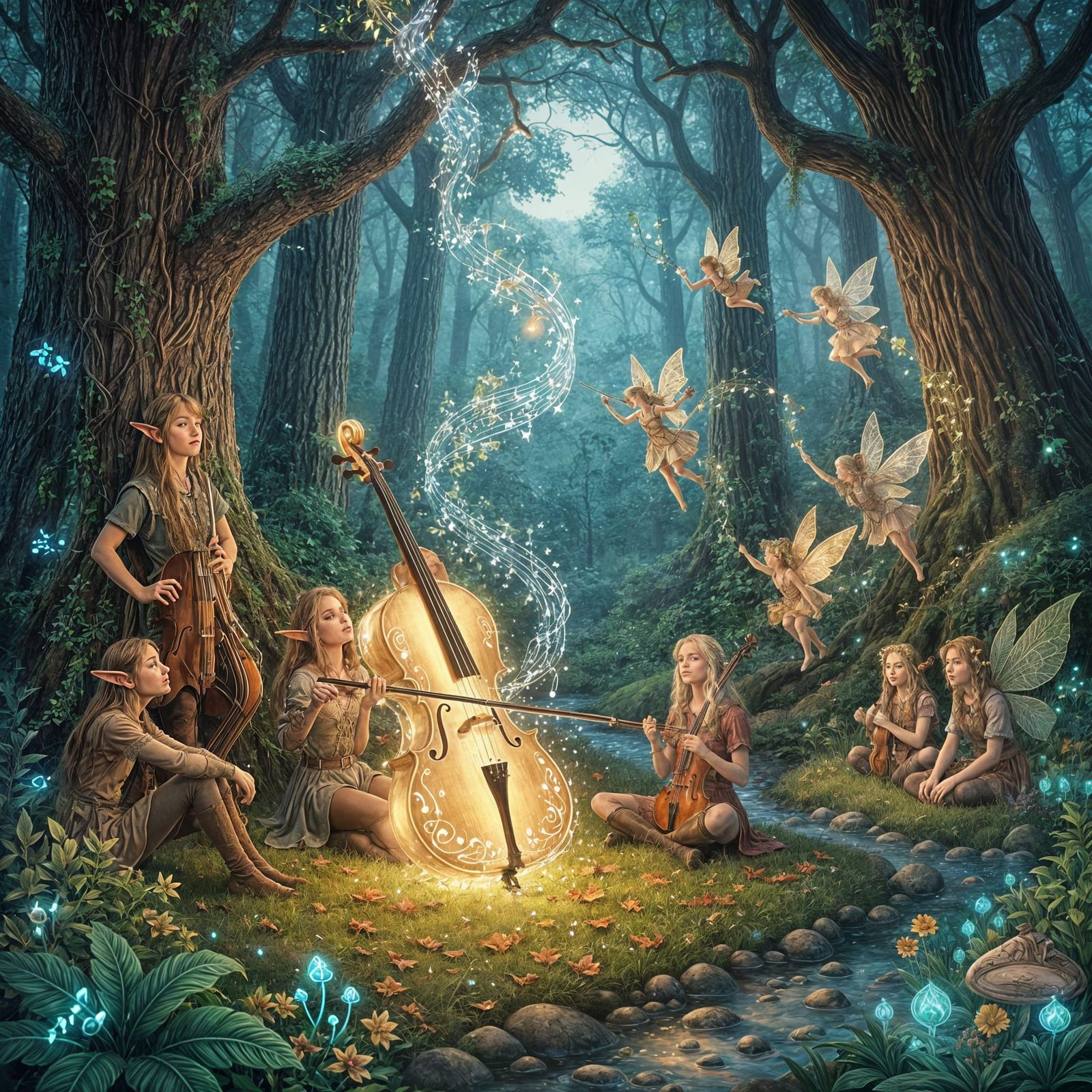 Enchanted Forest Cello Music with Dancing Elves and Fairies