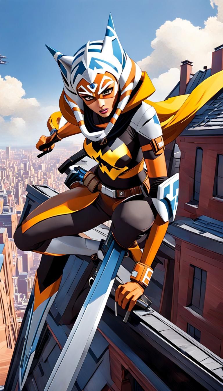 Ahsoka as Batgirl: Comic Book Art