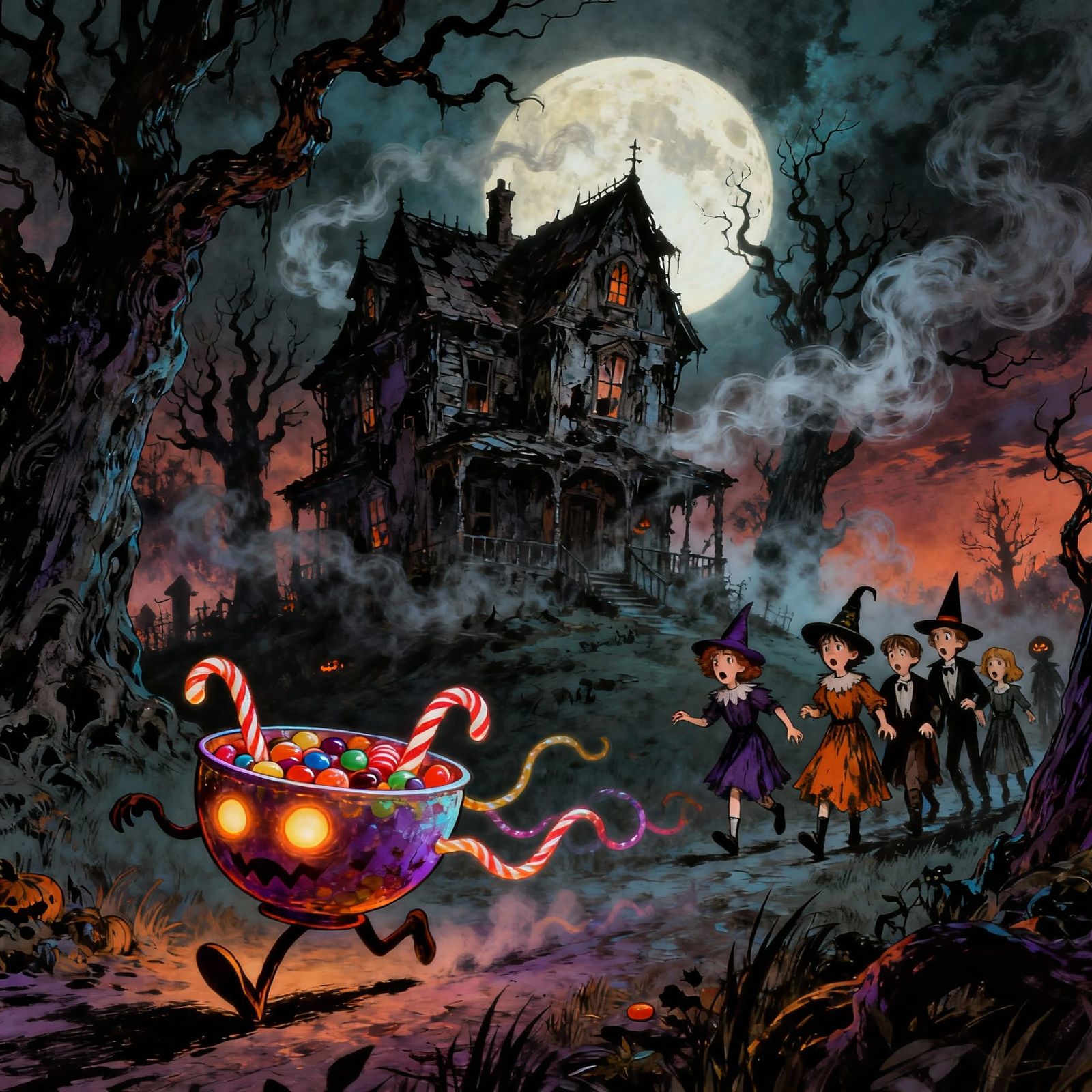 Haunted House Candy Bowl Escapes Trick-or-Treaters