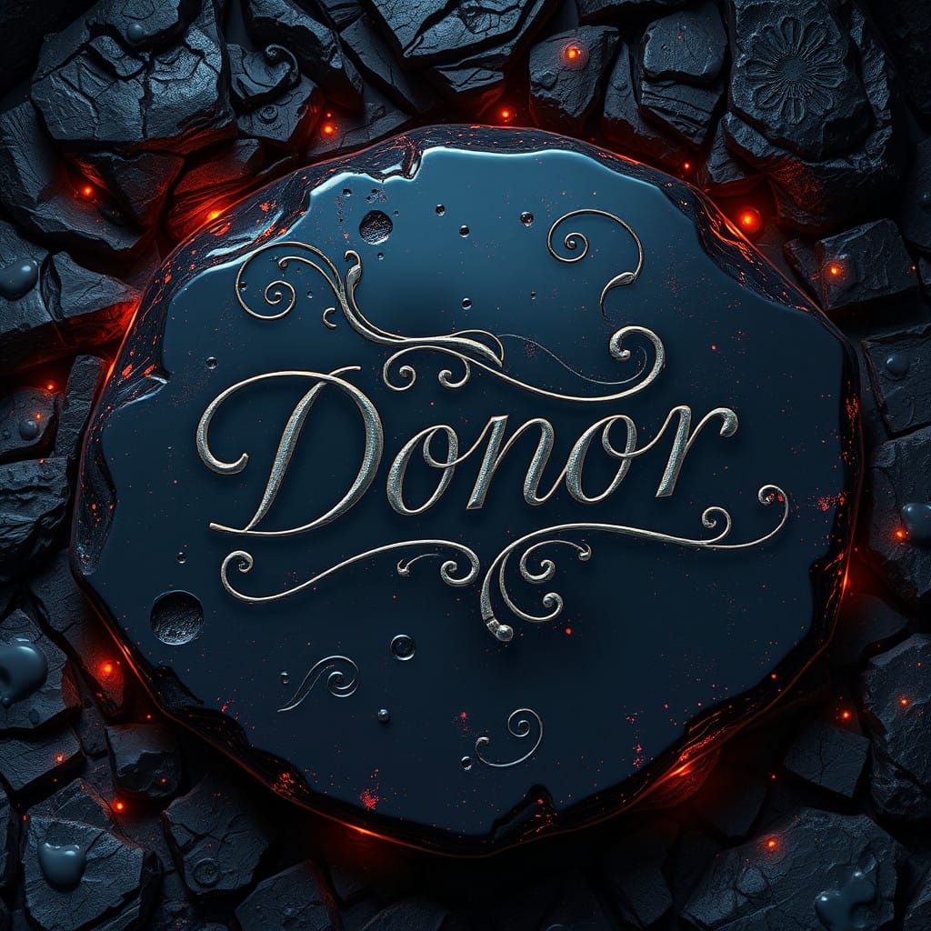 Ethereal Obsidian Donor with Cursive Script