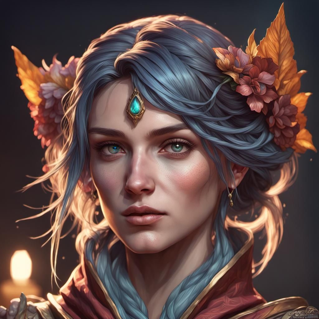 Detailed Portrait of a Female Mage in Digital Art