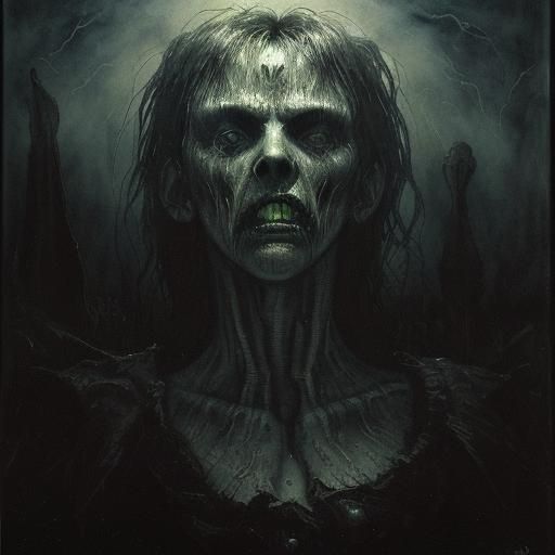 Sinister Horror Scenery in Watercolour Chiaroscuro