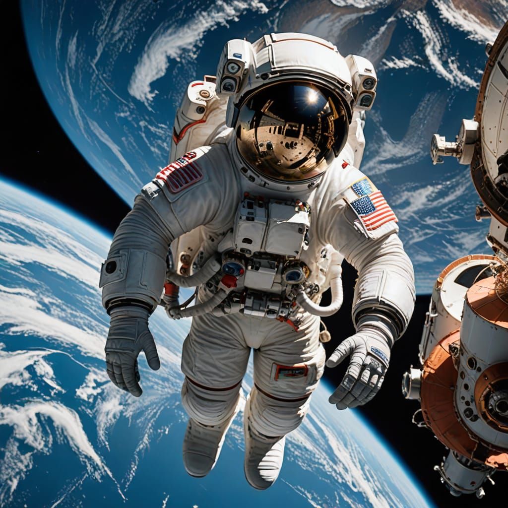 Cosmic Spacewalker in Earth Orbit