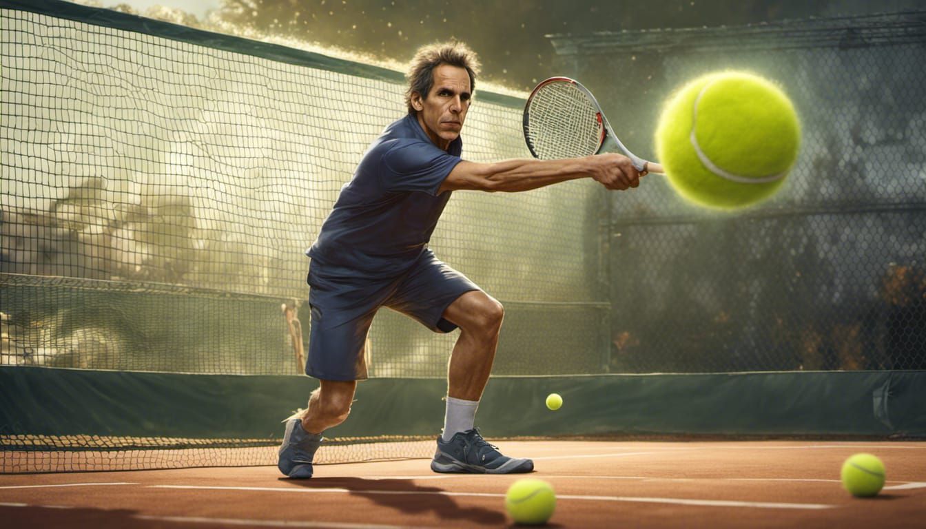 Ben stiller playing tennis back