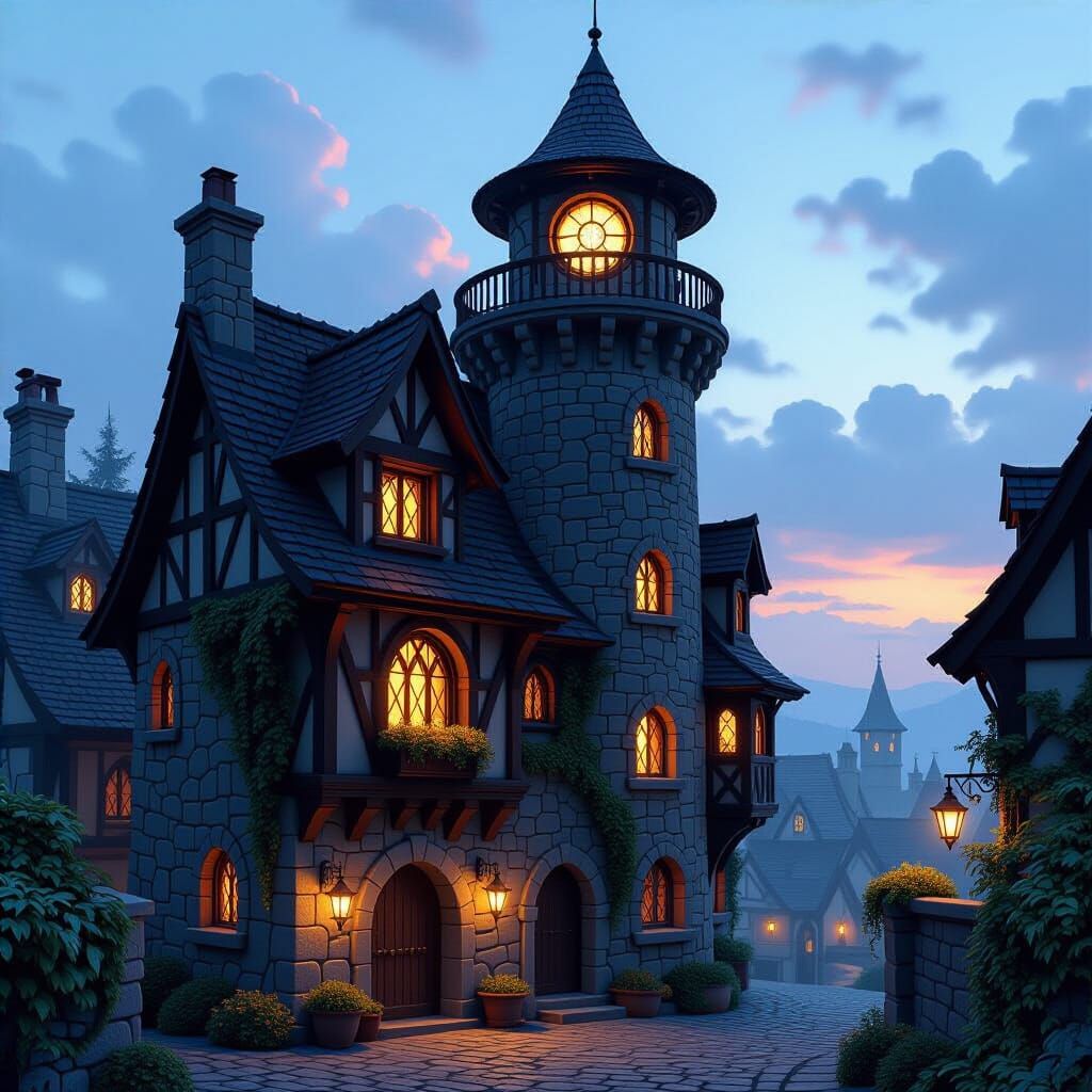 Medieval Fantasy Townhouse With Stargazing Tower