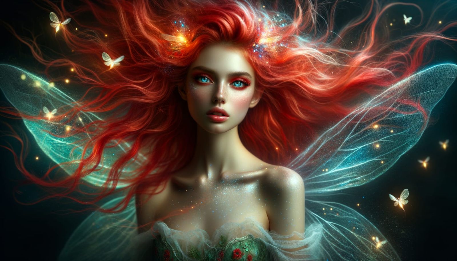 Ethereal Forest Nymph with Fireflies