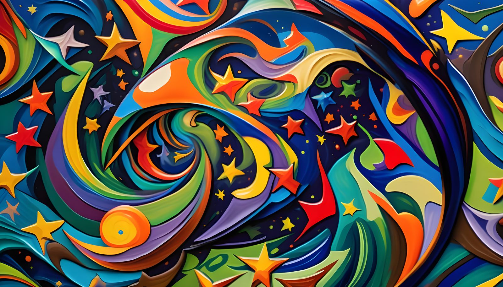 Cosmic Vortex in Abstract Expressionist Style