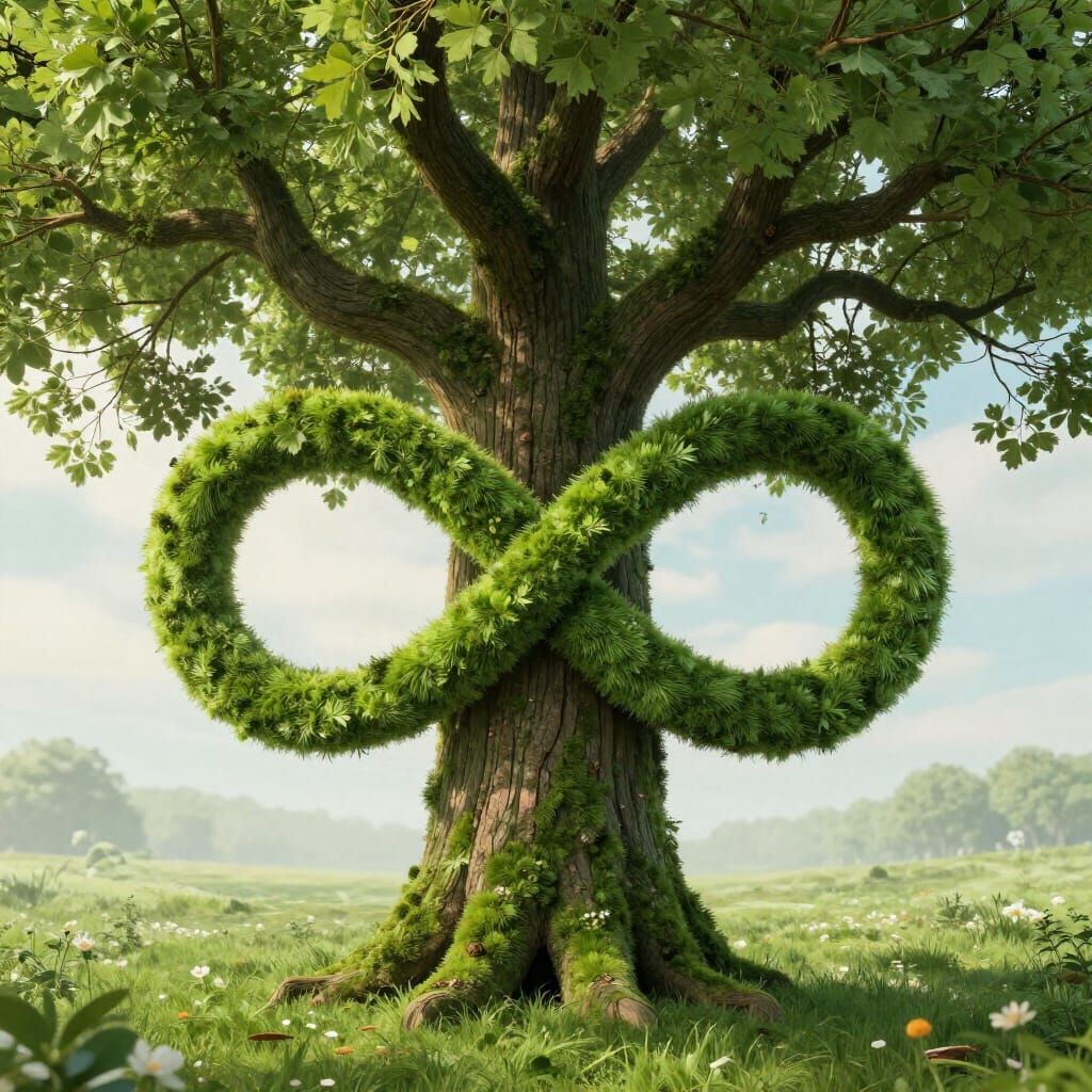 Immense Moss-Covered Tree with Realistic Symbol