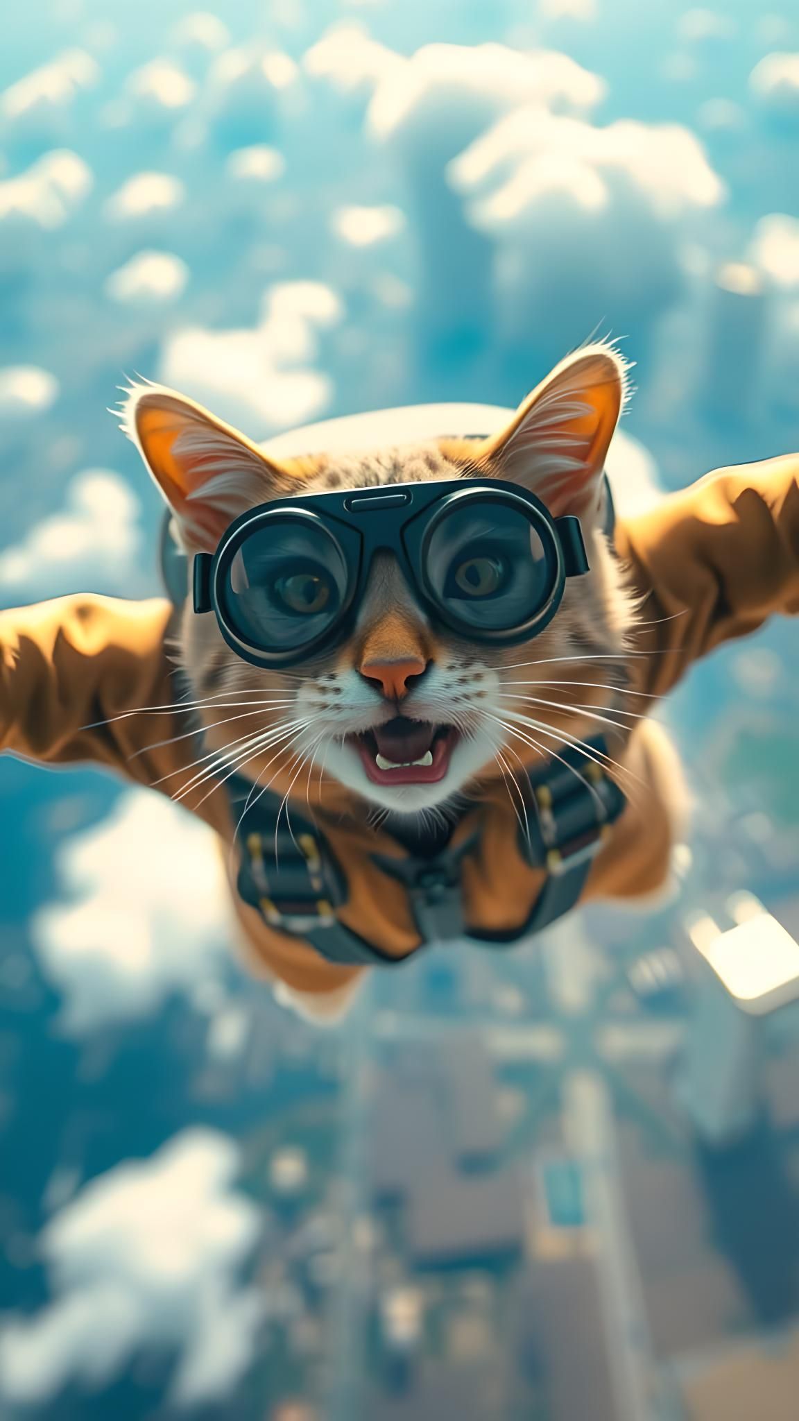 Skydiver Cat's Adrenaline-Packed Freefall Adventure