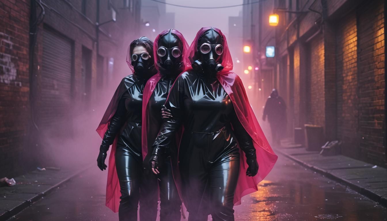 Sci-Fi Plus-Size Women in Latex and Gasmasks