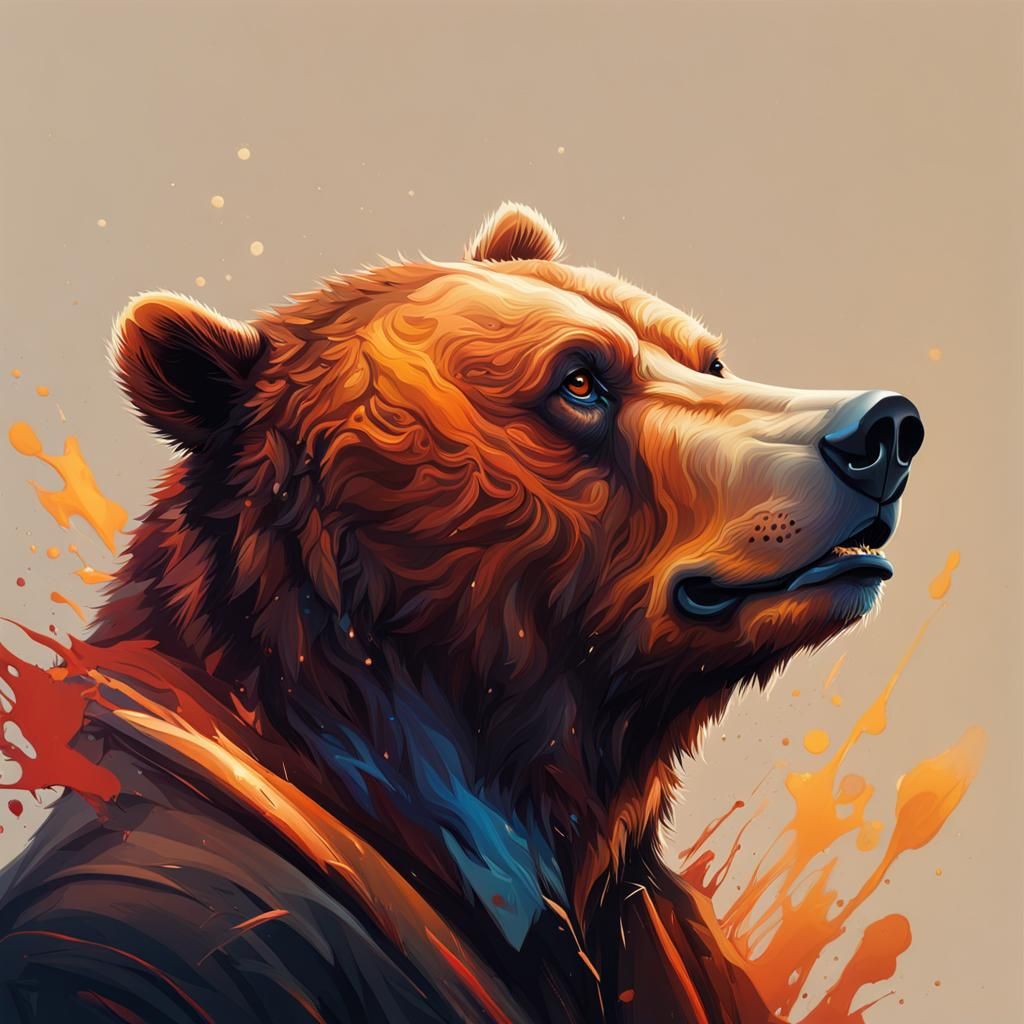 Hyperrealistic Daddy Bear with Dramatic Lighting