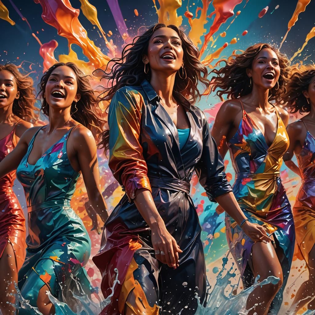 Grand Women in Hyperrealistic Splash Art