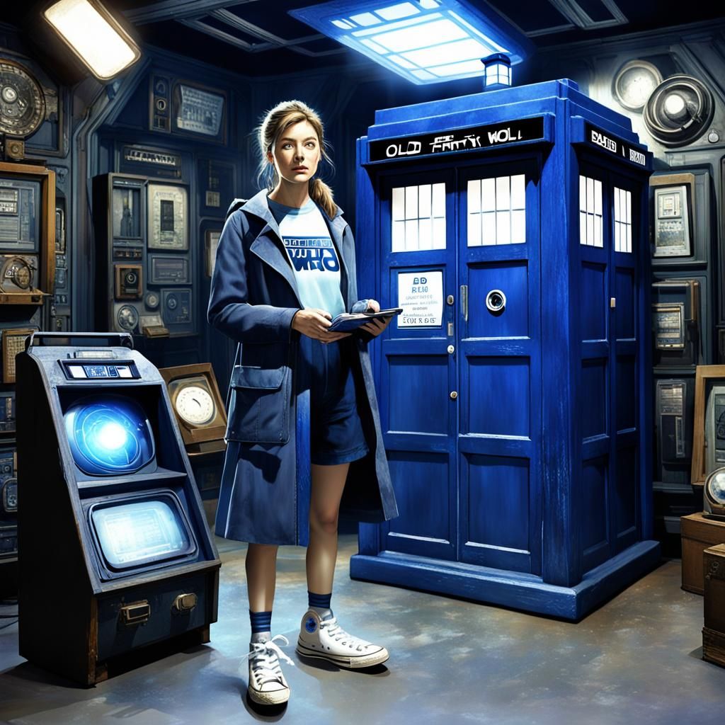 Ghost Hunter Visits TARDIS in Comic Book Art