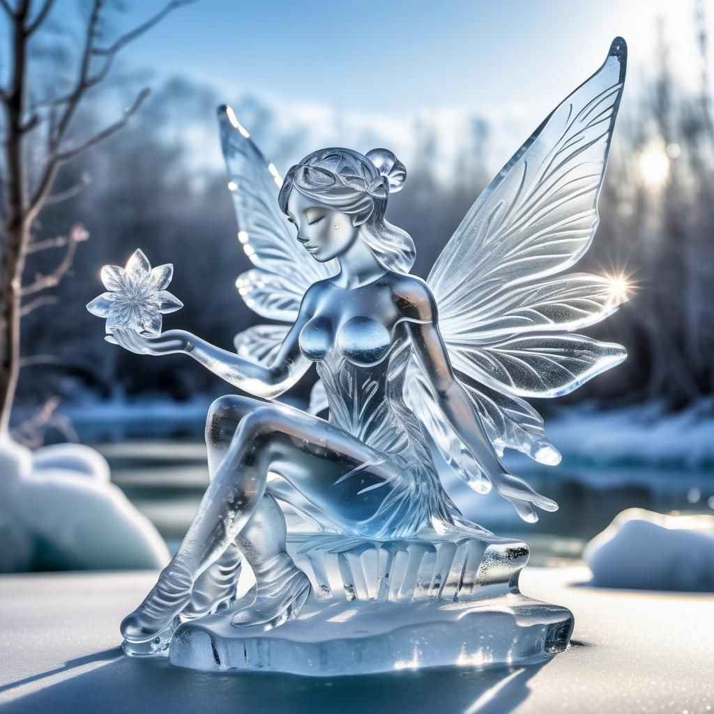 Ice Fairy Masterpiece: Transparent Ice Art