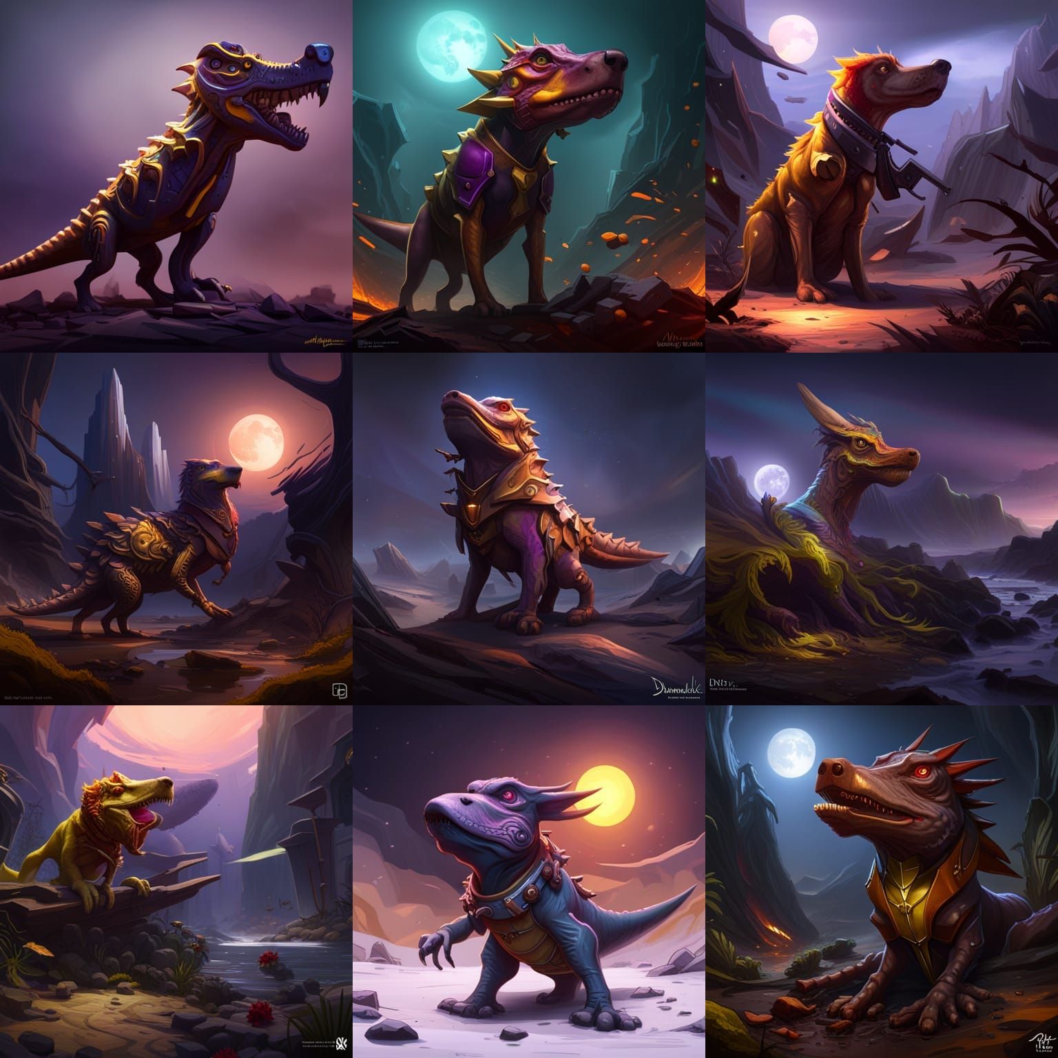 Dino Dog Gun: Dark Fantasy Concept Art