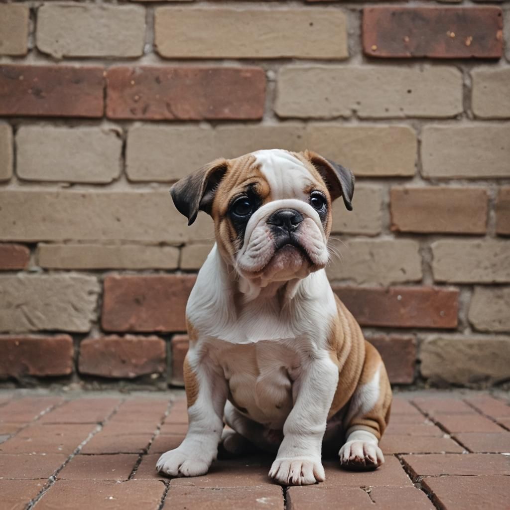 Bulldog Puppy Portrait in Cinematic Style