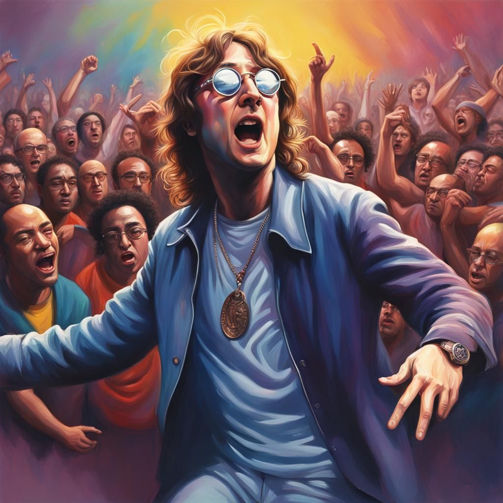 John Lennon Rapping: Hyperrealistic Concept Art
