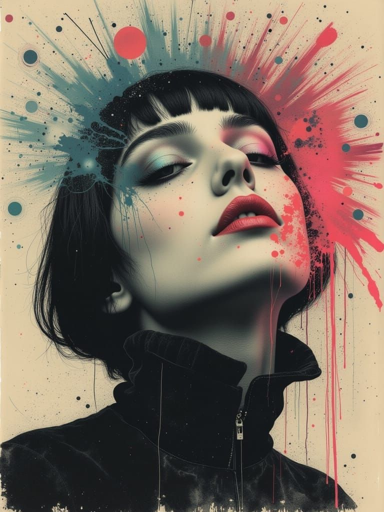 Gothic Woman in Ethereal Landscape