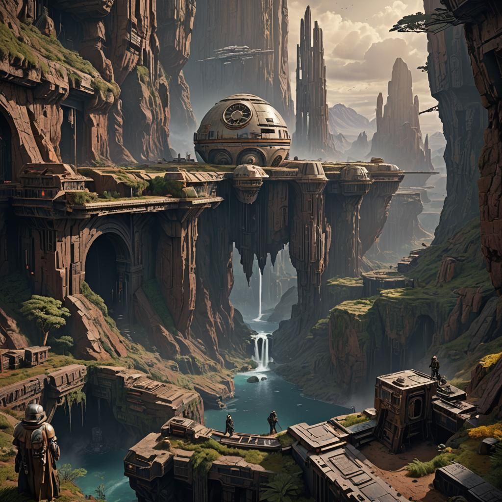 Detailed Star Wars Scene in Matte Painting Style